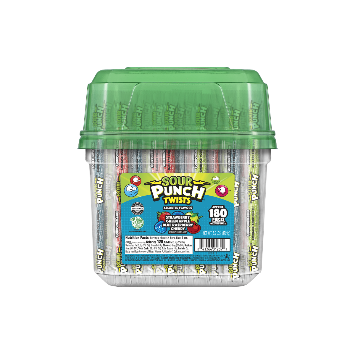 SOUR PUNCH TWIST TUB 4 FLAVOR CANDY