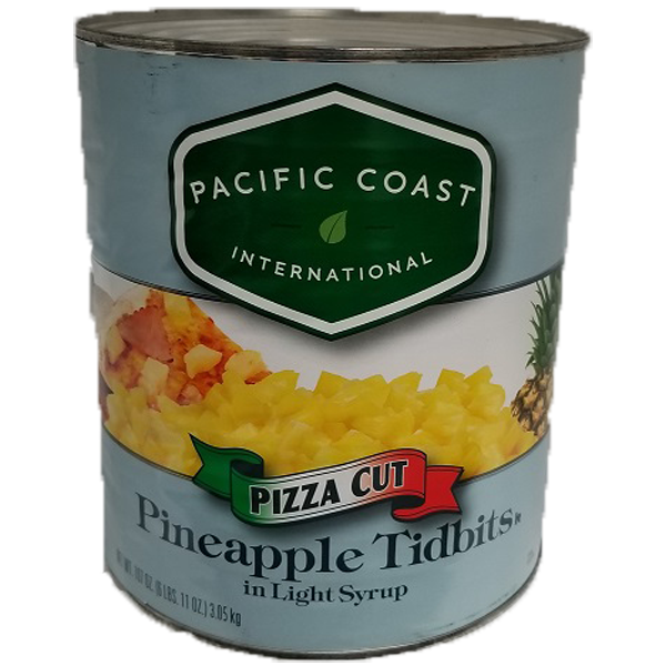 PACIFIC COAST PINEAPPLE TIDBIT PIZZA CUT IN SYRUP