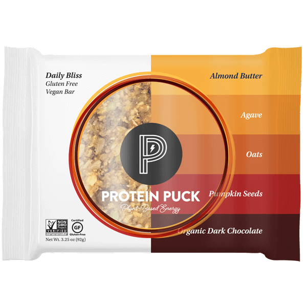 PROTEIN PUCKS DAILY BLISS CHOCOLATE ALMOND BUTTER