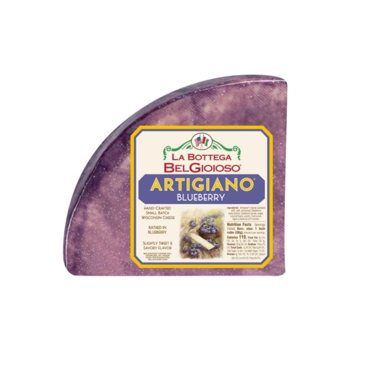 BELGIOIOSO ARTIGIANO BLUEBERRY QUARTER CHEESE WHEEL