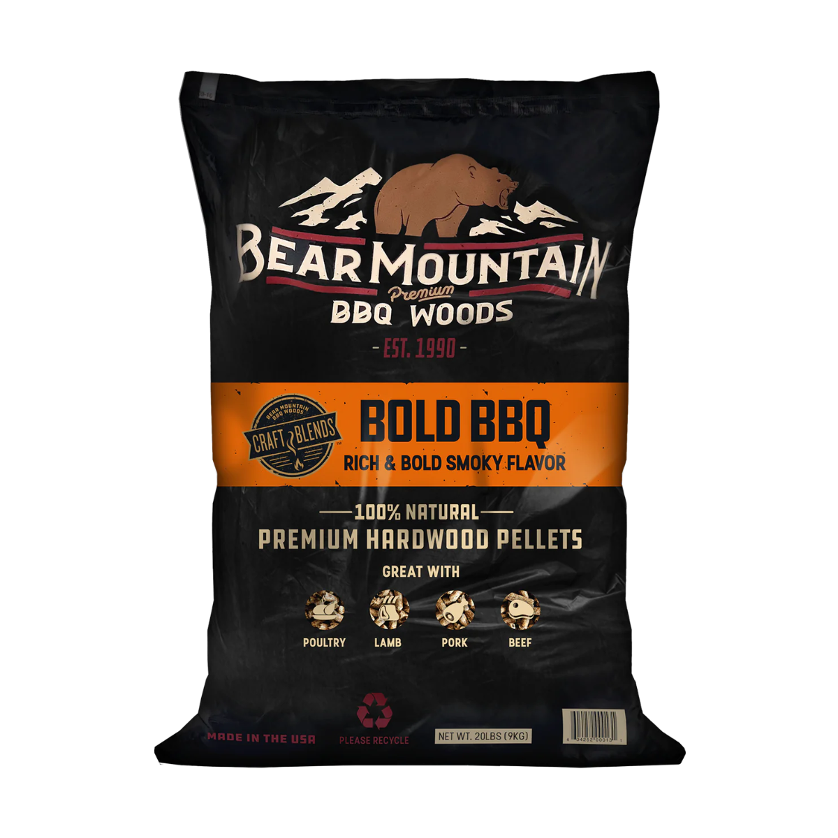 BEAR MOUNTAIN BOLD BLEND PREMIUM WOOD BBQ PELLETS