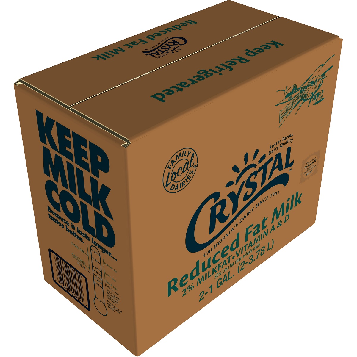 CRYSTAL CREAMERY MILK 2% 2 GALLON BOX