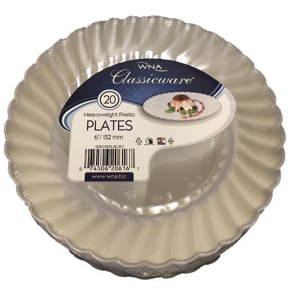 CLASSICWARE PLASTIC PLATES CLEAR 6 INCH