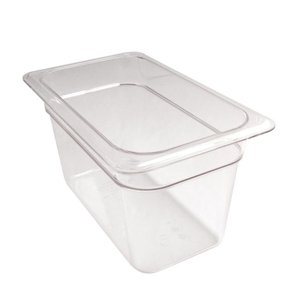 CAMBRO FOOD PAN FOURTH SIZE CLEAR 6 INCH