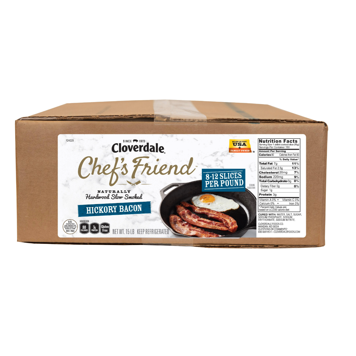 CHEF FRIEND THICK SLICED BACON 8/12 COUNT