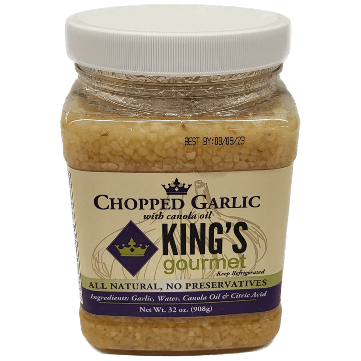 KINGS GOURMET CHOPPED GARLIC WITH CANOLA OIL