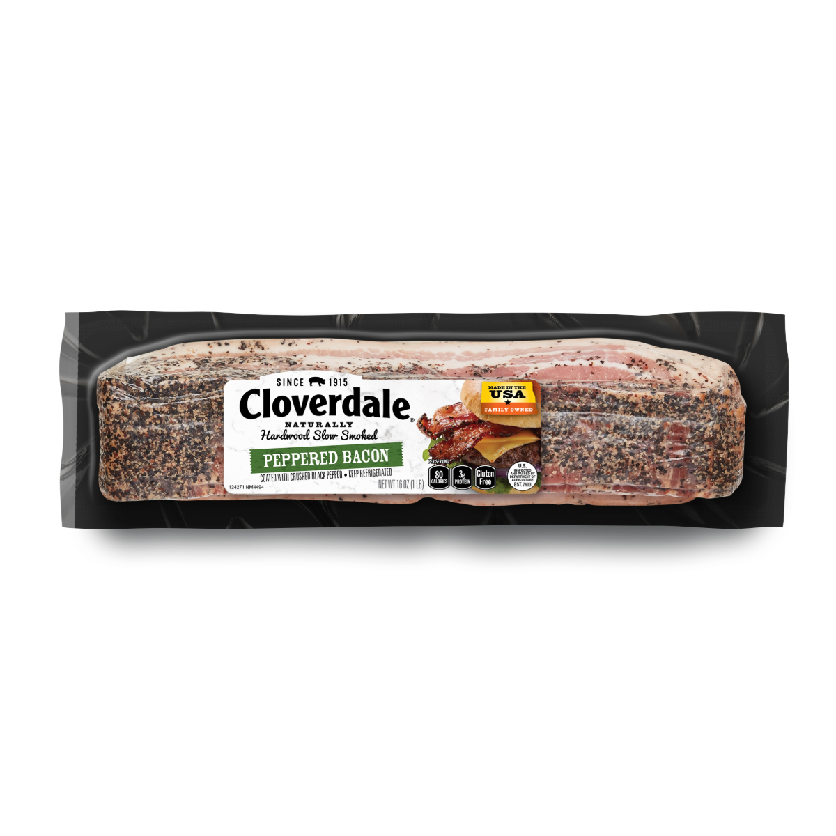 Cloverdale Peppered Sliced Bacon 12-16 CT