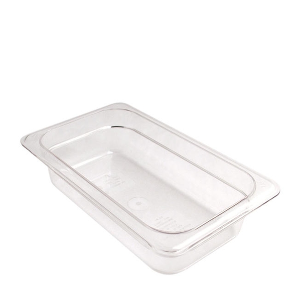 CAMBRO FOOD PAN CLEAR FOURTH SIZE 2.5 INCH DEEP
