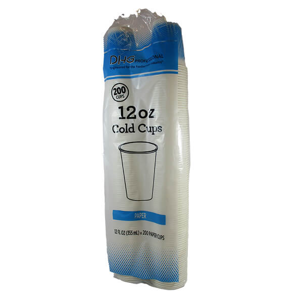 DHG PROFESSIONAL PAPER COLD CUP 12OZ WHITE