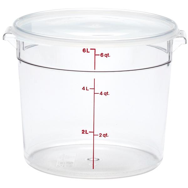 Cambro Round Storage Container, Clear, 1 qt
