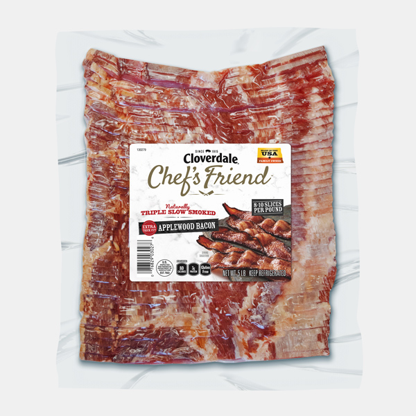 CLOVERDALE CHEFS FRIEND APPLEWOOD THICK BACON 8/10