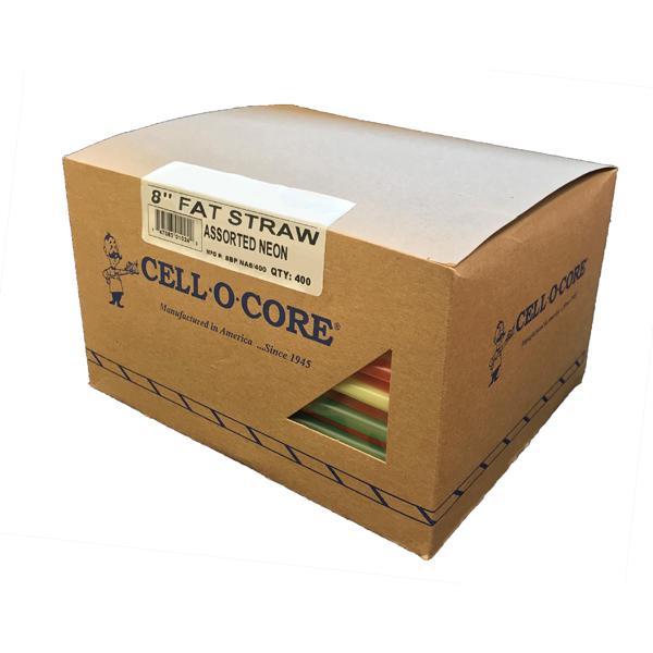 Cell-O-Core BS8WR 8 White / Red 8 Collins Straws - 500 / BX