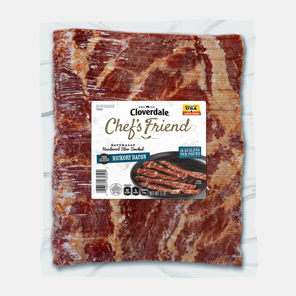 CLOVERDALE CHEFS FRIEND HICKORY SMOKED BACON 18/22