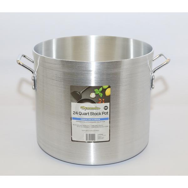 24 Qt Covered Stainless Steel Stock Pot