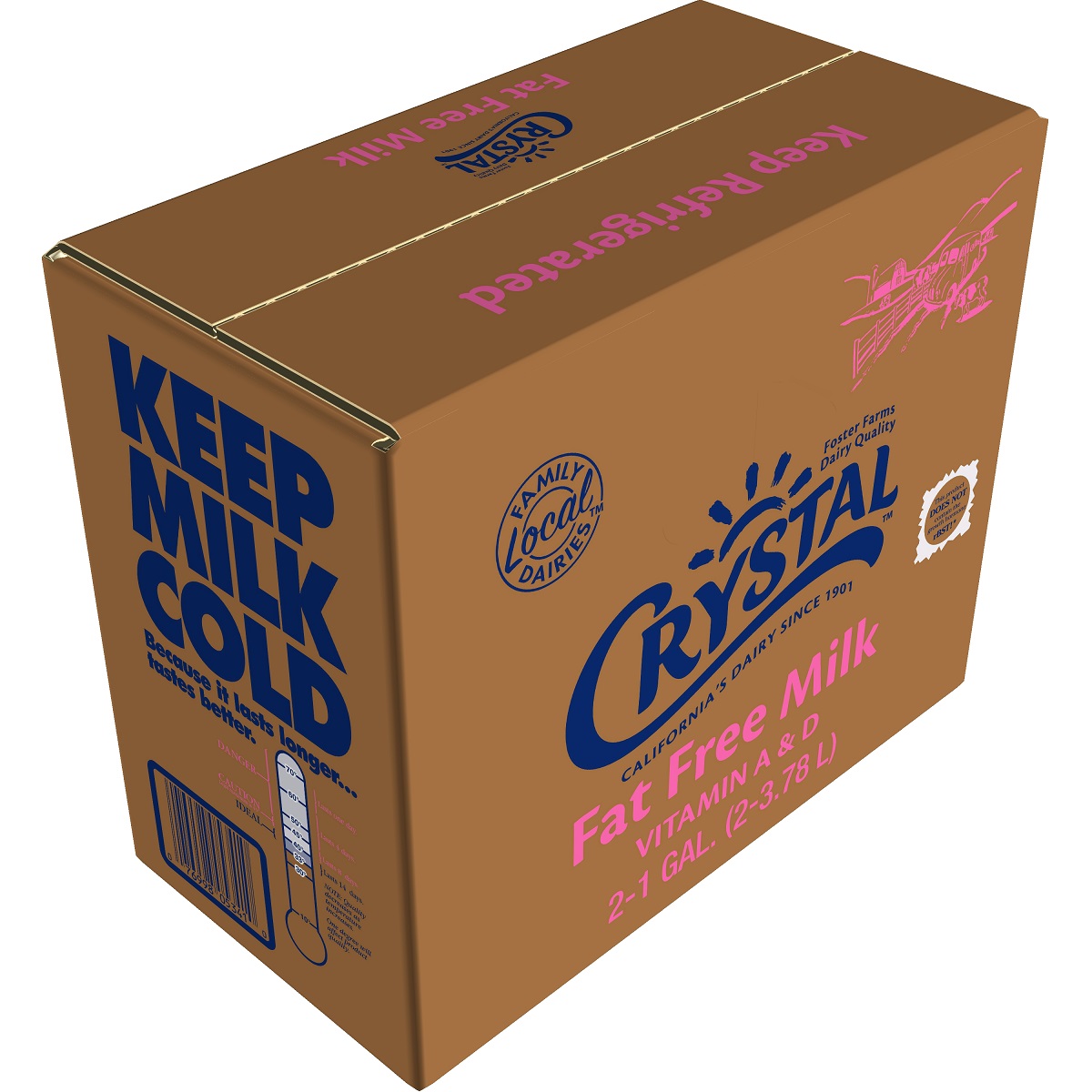 CRYSTAL CREAMERY FAT FREE 2 GALLON MILK