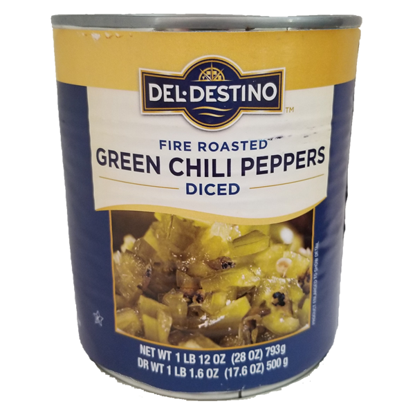 DEL DESTINO FIRE ROASTED DICED GREEN CHILI PEPPERS