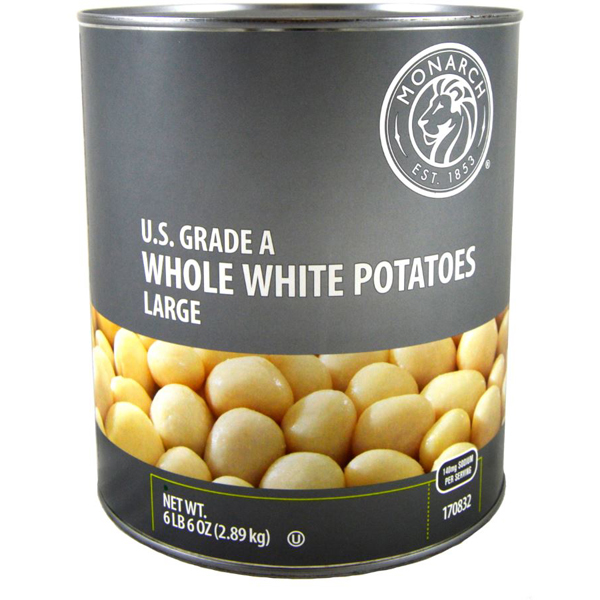 Whole White 90-110 Count Potato #10 Can
