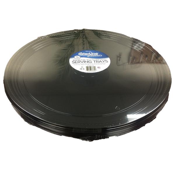 CATERLINE 18 INCH BLACK PLASTIC ROUND TRAY