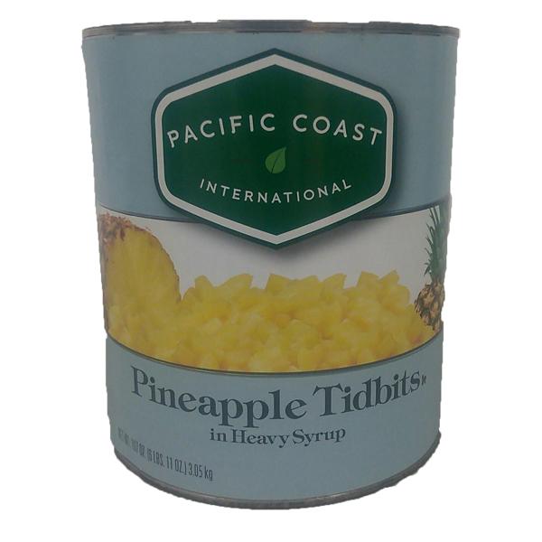 PACIFIC COAST PINEAPPLE TIDBITS IN HEAVY SYRUP