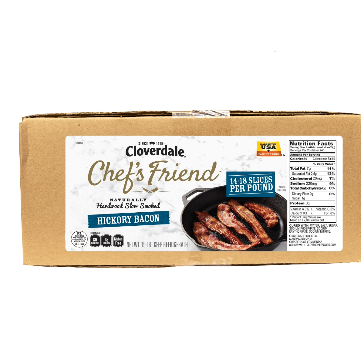 CHEF FRIEND SLICED BACON 14/18 COUNT