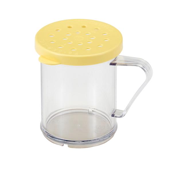 CAMBRO CHEESE SHAKER CLEAR WITH YELLOW LID 10 OUNCE