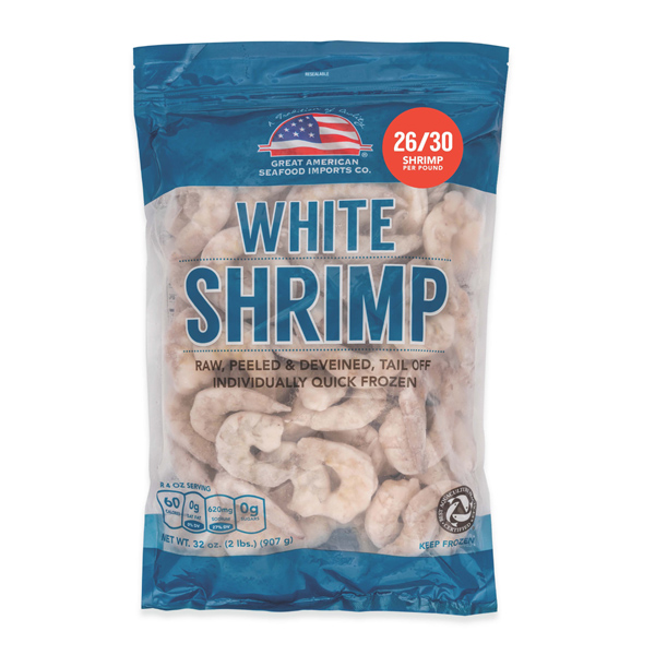 GREAT AMERICAN SHRIMP RAW 26/30 PEELED TAIL OFF