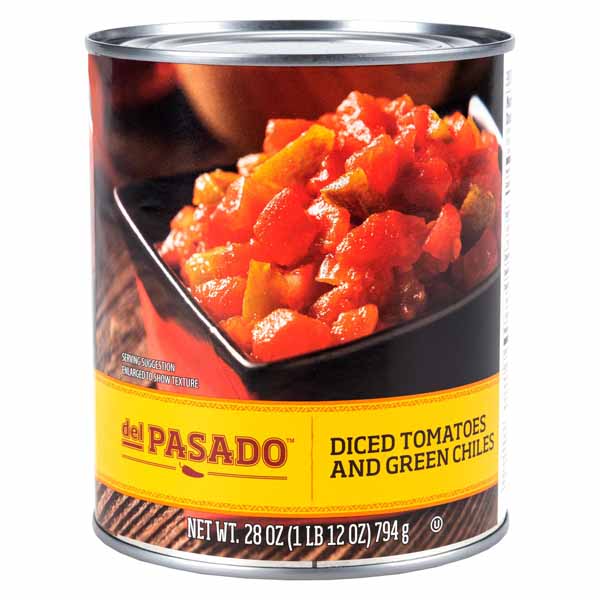 DEL PASADO DICED TOMATOES AND GREEN CHILES
