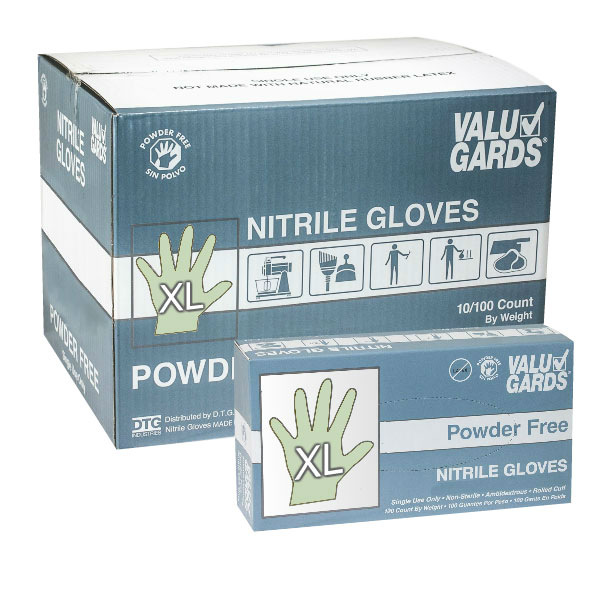 VALUGARDS VALU GARDS NITRILE GLOVES X-LARGE POWDER FREE