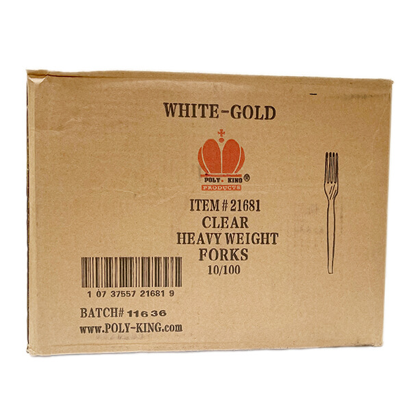 POLYKING CLEAR HEAVY WEIGHT PLASTIC FORK