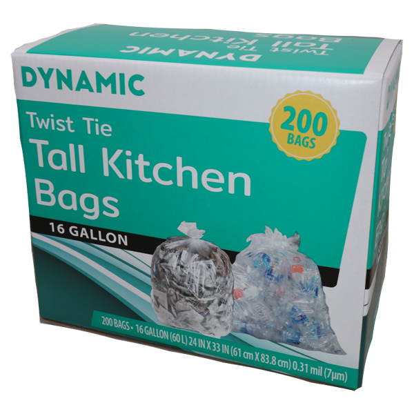 DYNAMIC WHITE DRAWSTRING TRASH BAGS 13 GAL - US Foods CHEF'STORE