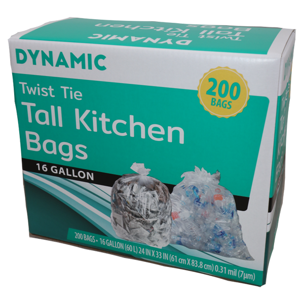 DYNAMIC BLACK TWIST TIE TRASH BAGS 55 GAL - US Foods CHEF'STORE