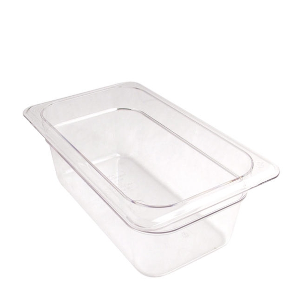 CAMBRO FOOD PAN CLEAR FOURTH SIZE 4 INCH DEEP