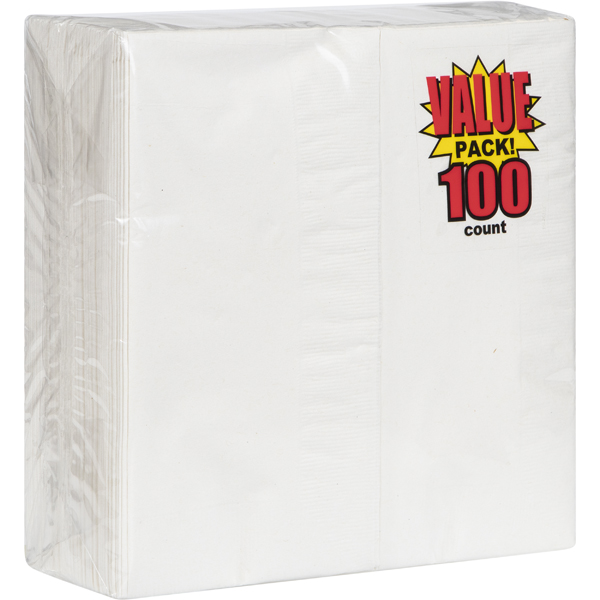 TOUCH OF COLOR DINNER NAPKIN 2 PLY 1/8 FOLD WHITE