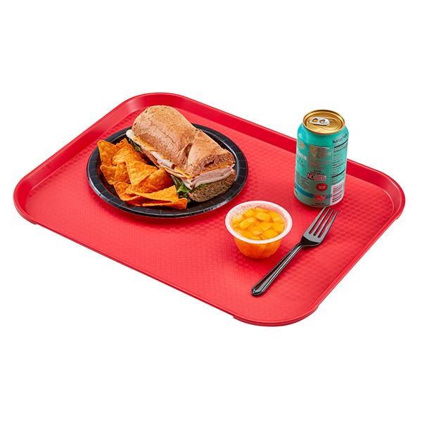 CT141861 - Cafe® Fast Food Cafeteria Tray 14 x 18 - Burgundy