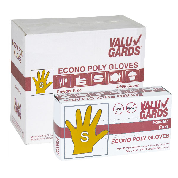 VALUGARDS POLY EMBOSSED GLOVES SMALL
