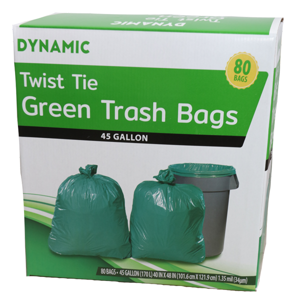 Great Value Large Outdoor Trash Bags,45 Gallon, 20 Bags (Twist Tie