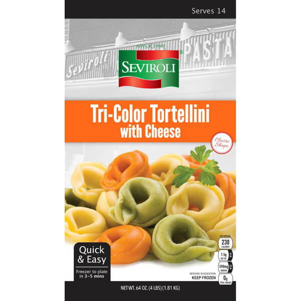 SEVIROLI TRI-COLOR CHEESE TORTELLINI COOKED