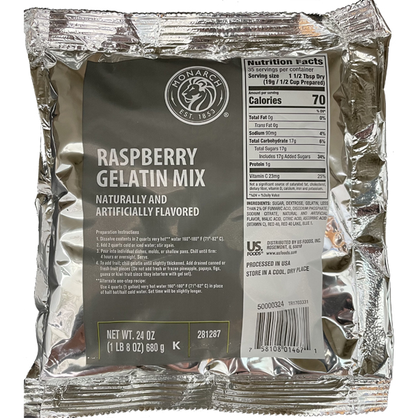 MONARCH GELATIN MIX RASPBERRY