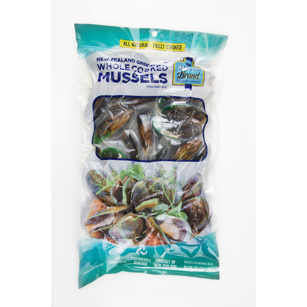 NELSON NEW ZEALAND GREENSHELL WHOLE COOKED MUSSELS