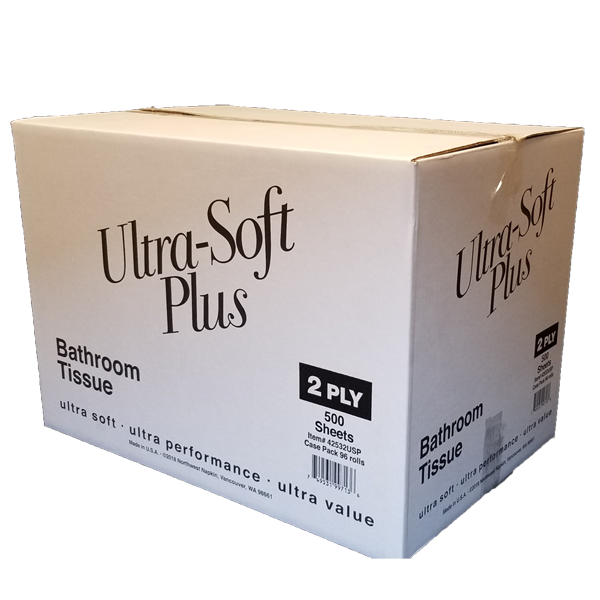 ULTRA SOFT PLUS BATH TISSUE 2-PLY WHITE 500 SHEETS
