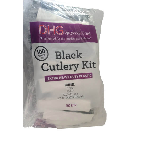 DHG PROFESSIONAL PLASTIC BLACK CUTLERY KIT