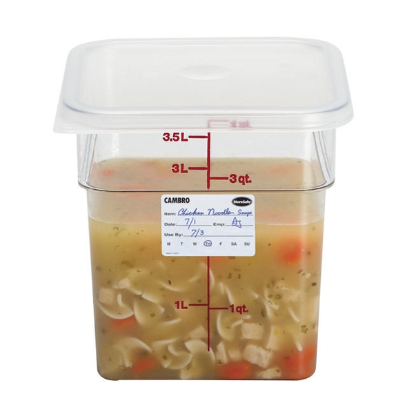Cambro 2 Quart Translucent Round Clear Storage Containers With Lids. Set of  4.