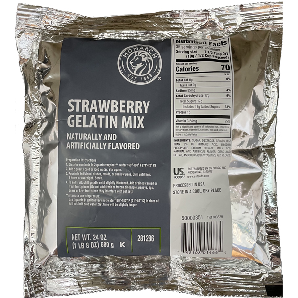 MONARCH GELATIN MIX STRAWBERRY