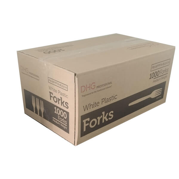 DHG PROFESSIONAL FORKS WHITE PLASTIC MEDIUM WEIGHT