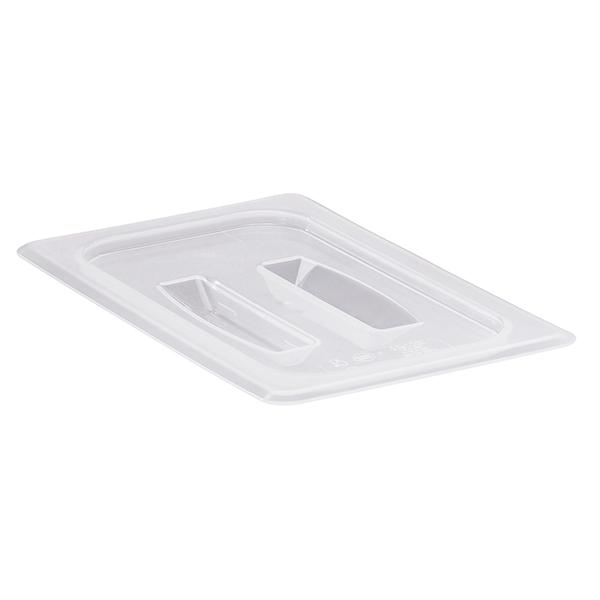 CAMBRO FOOD PAN COVER FOURTH SIZE WITH HANDLE TRANSLUCENT